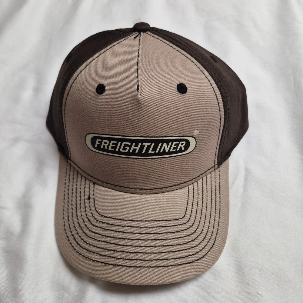 Freightliner Run Smart Two Tone Brown Tan Snapback Trucker Hat H3 Headwear NWT